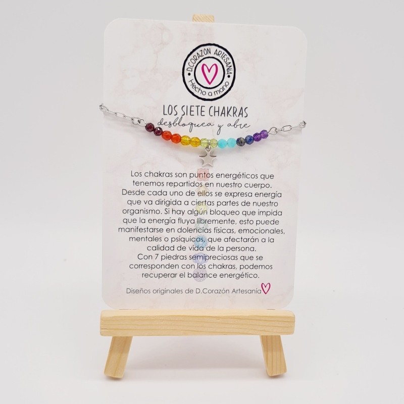 Pulsera protectora, combinación de piedras energéticas, ajustable para todas las tallas, acero inoxidable.