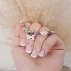 Pulsera protectora, combinación de piedras energéticas, ajustable para todas las tallas, acero inoxidable.