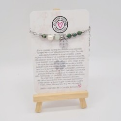 Pulsera protectora, combinación de piedras energéticas, ajustable para todas las tallas, acero inoxidable.