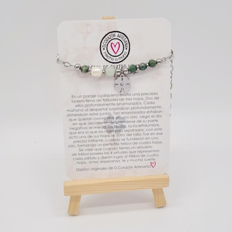 Pulsera protectora, combinación de piedras energéticas, ajustable para todas las tallas, acero inoxidable.