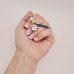 Pulsera protectora, combinación de piedras energéticas, ajustable para todas las tallas, acero inoxidable.