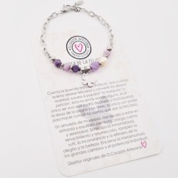 Pulsera protectora, combinación de piedras energéticas, ajustable para todas las tallas, acero inoxidable.