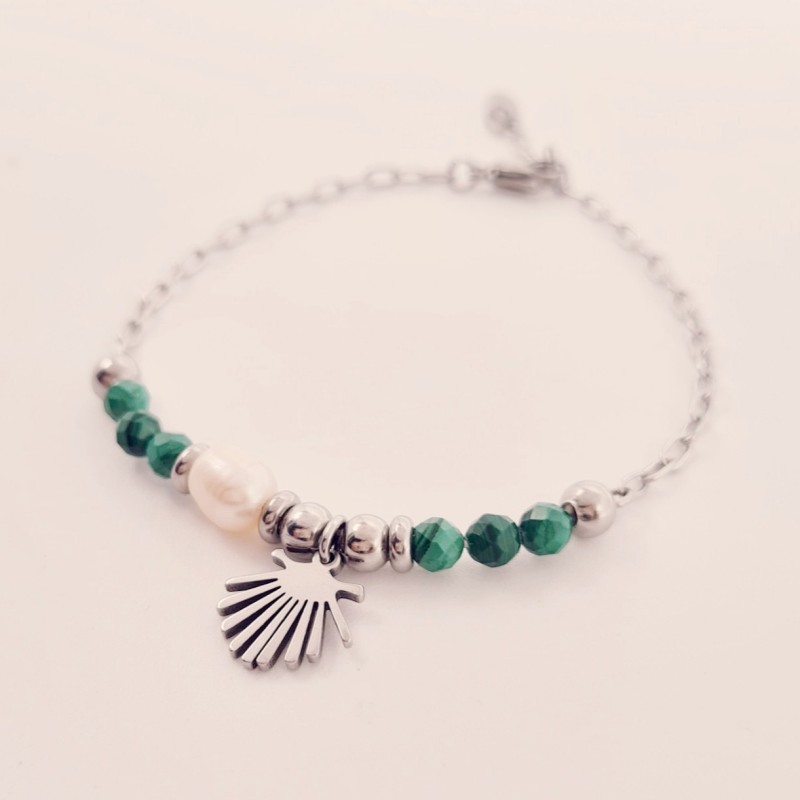 Pulsera protectora, combinación de piedras energéticas, ajustable para todas las tallas, acero inoxidable.