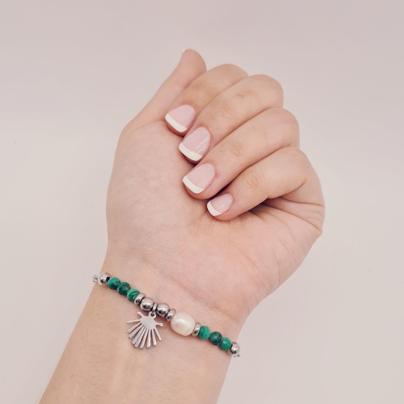 Pulsera protectora, combinación de piedras energéticas, ajustable para todas las tallas, acero inoxidable.