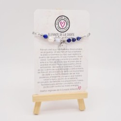 Pulsera protectora, combinación de piedras energéticas, ajustable para todas las tallas, acero inoxidable.