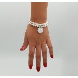 Pulsera  D'PERLAS, perlas de vidrio alta calidad, elástica | Dcorazon