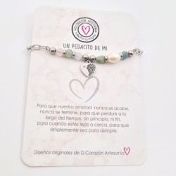 Pulsera protectora, combinación de piedras energéticas, ajustable para todas las tallas, acero inoxidable.