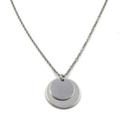 Collar de acero inoxidable, modelo DONNA DUPLA, elegante con una cadena fina.