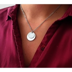 Collar de acero inoxidable, modelo DONNA DUPLA, elegante con una cadena fina.