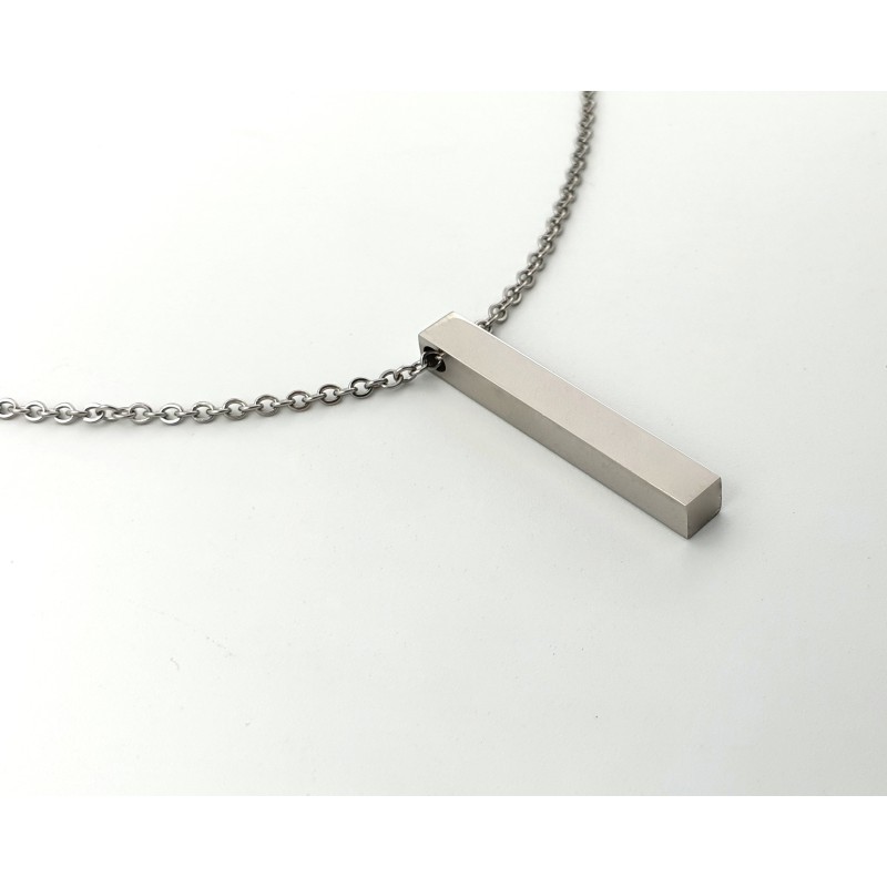 Collar de acero inoxidable, modelo LINGOTE, elegante con una cadena fina.