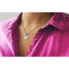 Collar de acero inoxidable, modelo AMORE, elegante con una cadena fina.