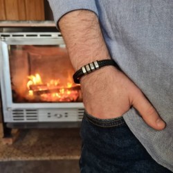 Pulsera TALY de cuero trenzado, personaliza cada eslabón | Dcorazon