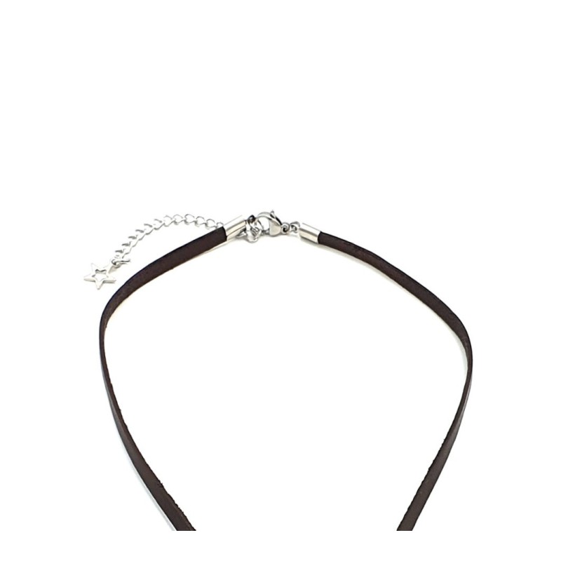 Collar redondo, modelo RODA, elegante, cuero nacional.