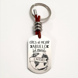 Llavero ADVENTURE, con frase (Eres el mejor abuelo de mundo entero).