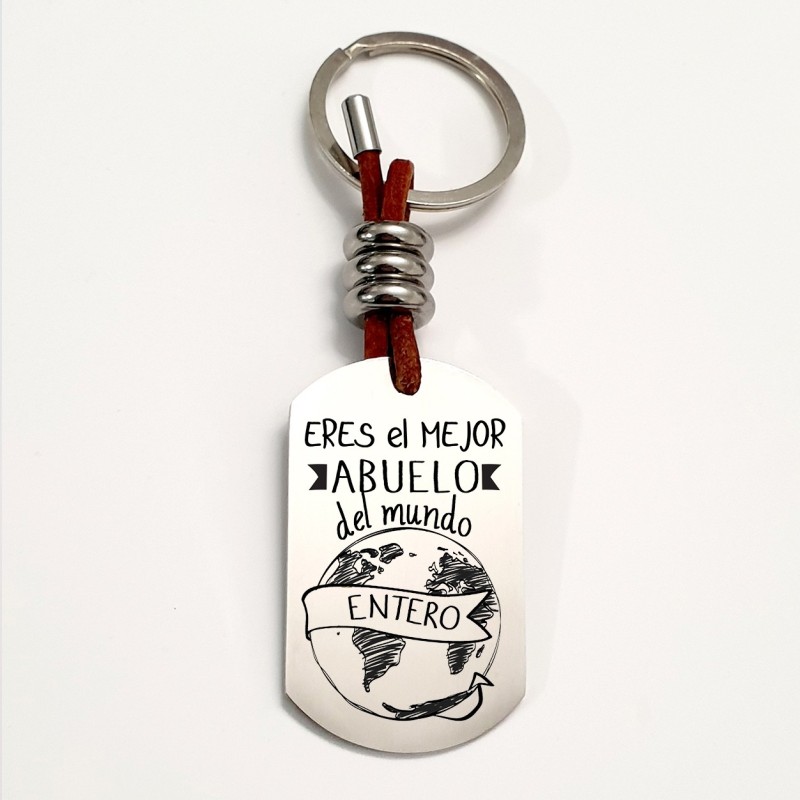 Llavero ADVENTURE, con frase (Eres el mejor abuelo de mundo entero).