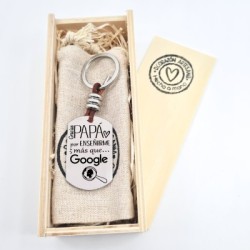 Llavero ADVENTURE, con frase (Gracias PAPÁ por enseñarme más que Google).