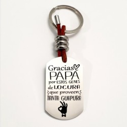 Llavero ADVENTURE, con frase (Gracias PAPÁ por esos genes de locura que proveen tanta guapura).
