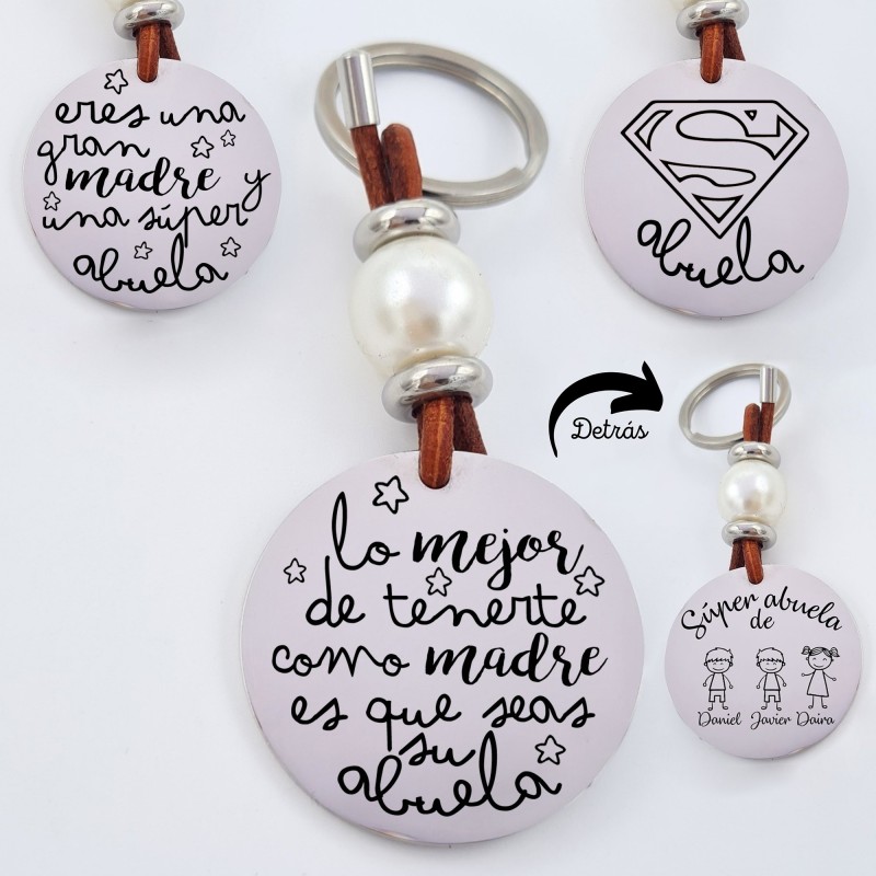 Llavero de acero, grabado personalizado día de la madre | Dcorazon