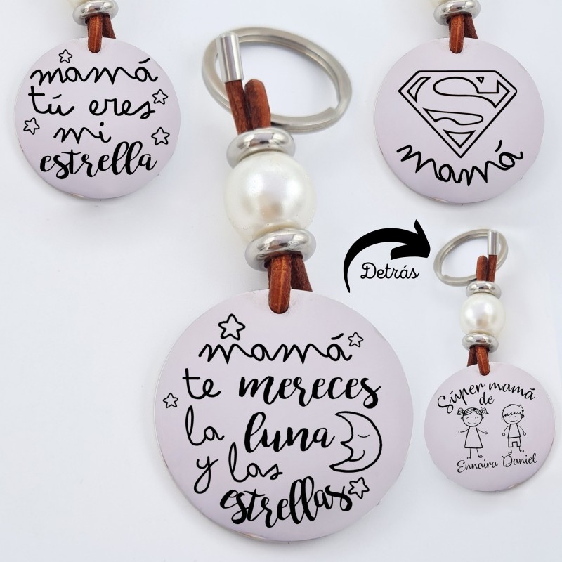 Llavero de acero, grabado personalizado día de la madre | Dcorazon