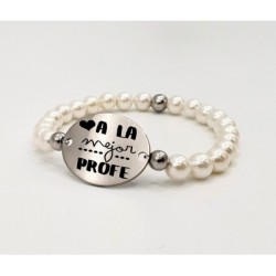 Pulsera ORIGEN, con frase (A la mejor profe) elástica.