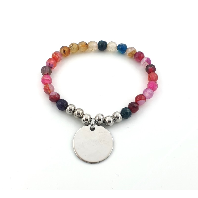Pulsera modelo COLORINCHIS, montada con ágatas, elástica | Dcorazon