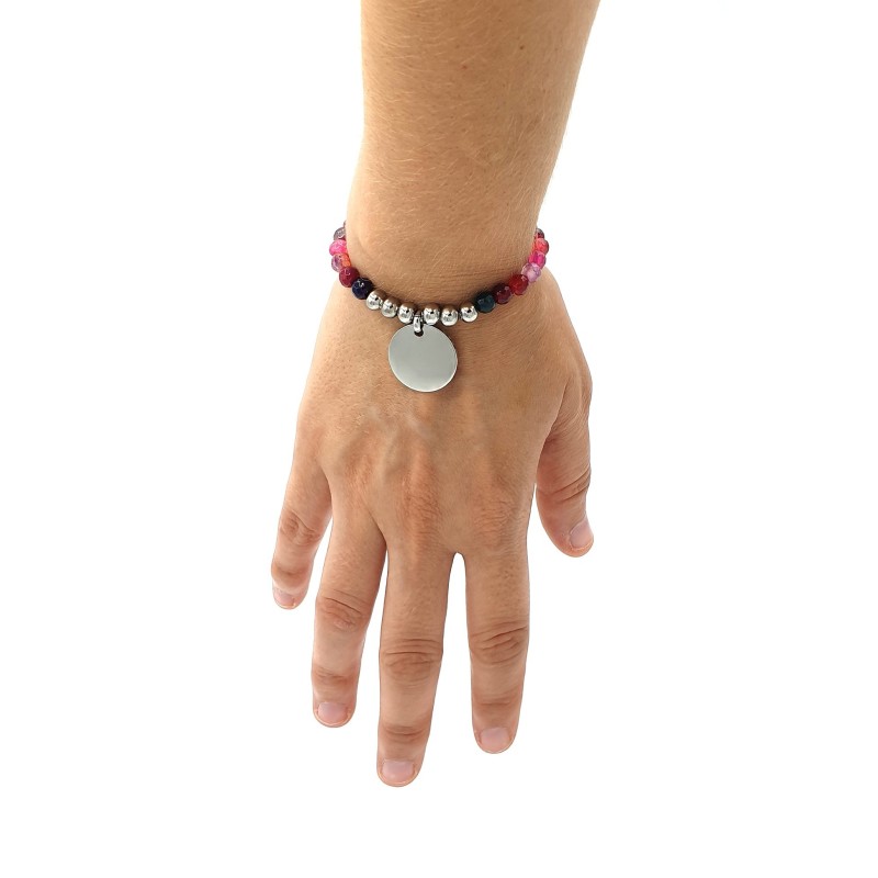 Pulsera modelo COLORINCHIS, montada con ágatas, elástica | Dcorazon