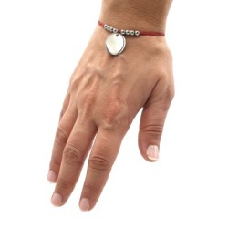 Pulsera MONA, disponible en rojo, marrón y negro, ajustable | Dcorazon