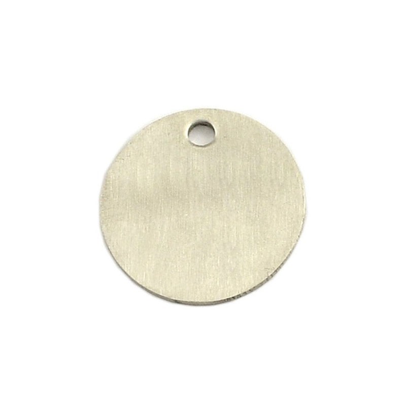 Medalla de 20mm, para añadir a un producto existente, incluye el grabado delantero, acero inoxidable.