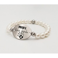 Pulsera ORIGEN, con frase (Profe has dejado huella) elástica.
