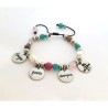 Pulsera modelo AURORA, frase amigas para siempre, ágatas, perlas barrocas, material acero inoxidable, ajustable.