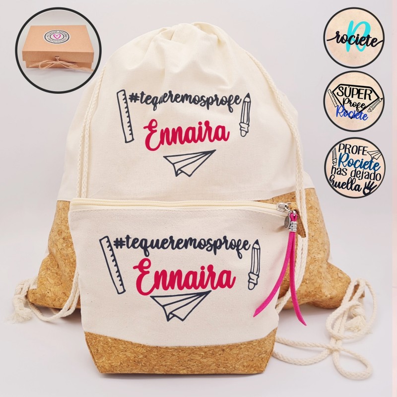 Regalos para profesores, mochila personalizada |Dcorazón