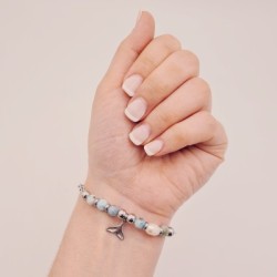 Pulsera protectora, combinación de piedras energéticas, ajustable para todas las tallas, acero inoxidable.