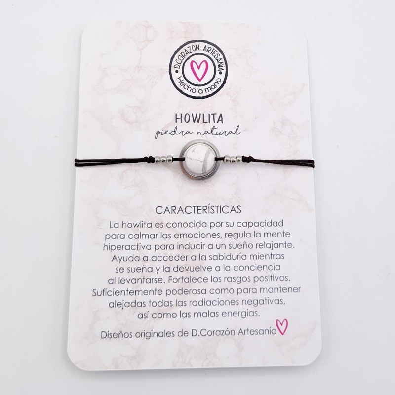 Pulsera HOWLITA, ajustable para todas las tallas, acero inoxidable.