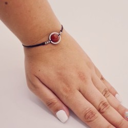 Pulsera CORNALINA, ajustable para todas las tallas, acero inoxidable.