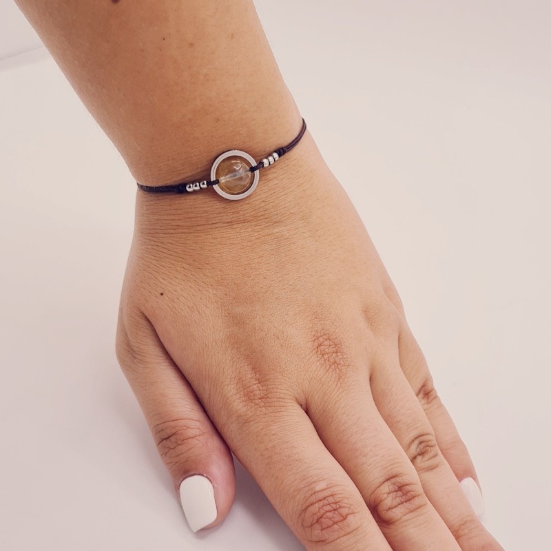 Pulsera CITRINO, ajustable para todas las tallas, acero inoxidable.