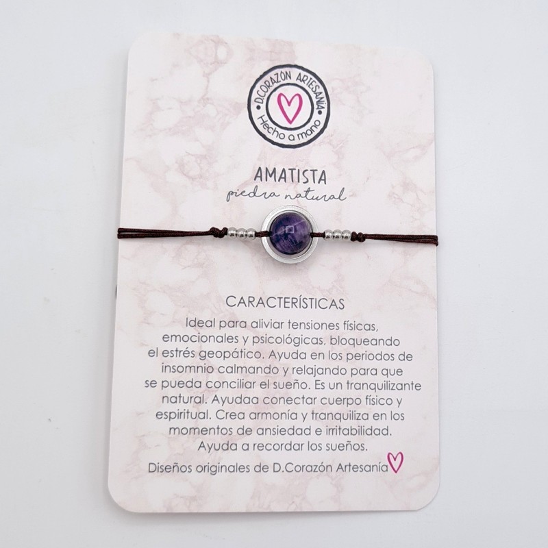 Pulsera AMATISTA, ajustable para todas las tallas, acero inoxidable.
