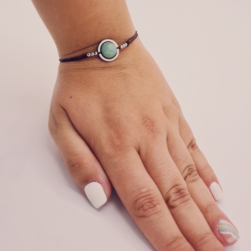Pulsera AVENTURINA, ajustable para todas las tallas, acero inoxidable.