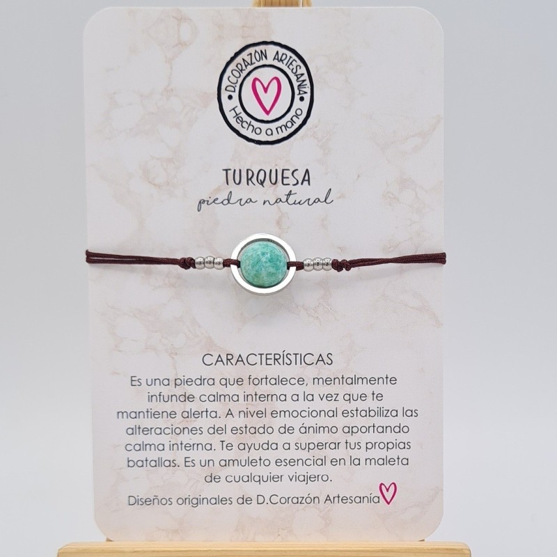 Pulsera TURQUESA, ajustable para todas las tallas, acero inoxidable.