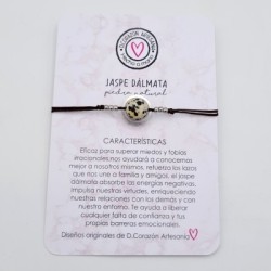 Pulsera JASPE DALMATA, ajustable para todas las tallas, acero inoxidable.