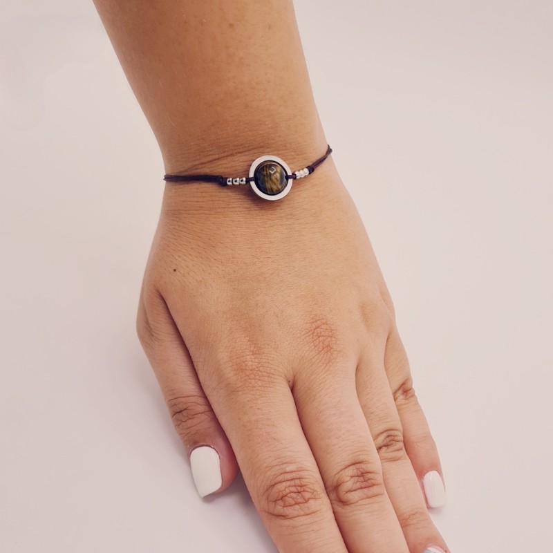 Pulsera OJO DE TIGRE, ajustable para todas las tallas, acero inoxidable.