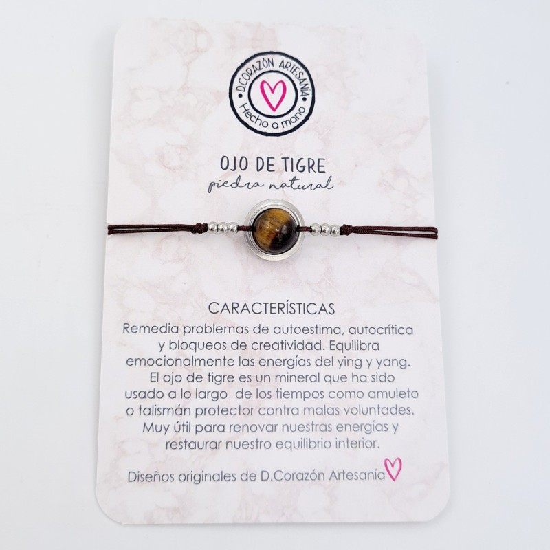 Pulsera OJO DE TIGRE, ajustable para todas las tallas, acero inoxidable.