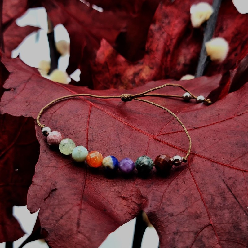 Pulsera protectora, combinación de piedras energéticas, ajustable para todas las tallas, acero inoxidable.