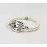 Pulsera ORIGEN, con frase (Amigas como tú dejan huella en el corazón) elástica.