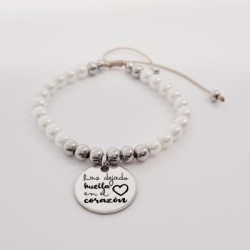 Pulsera perlas personalizada con el texto que quieras |Dcorazon