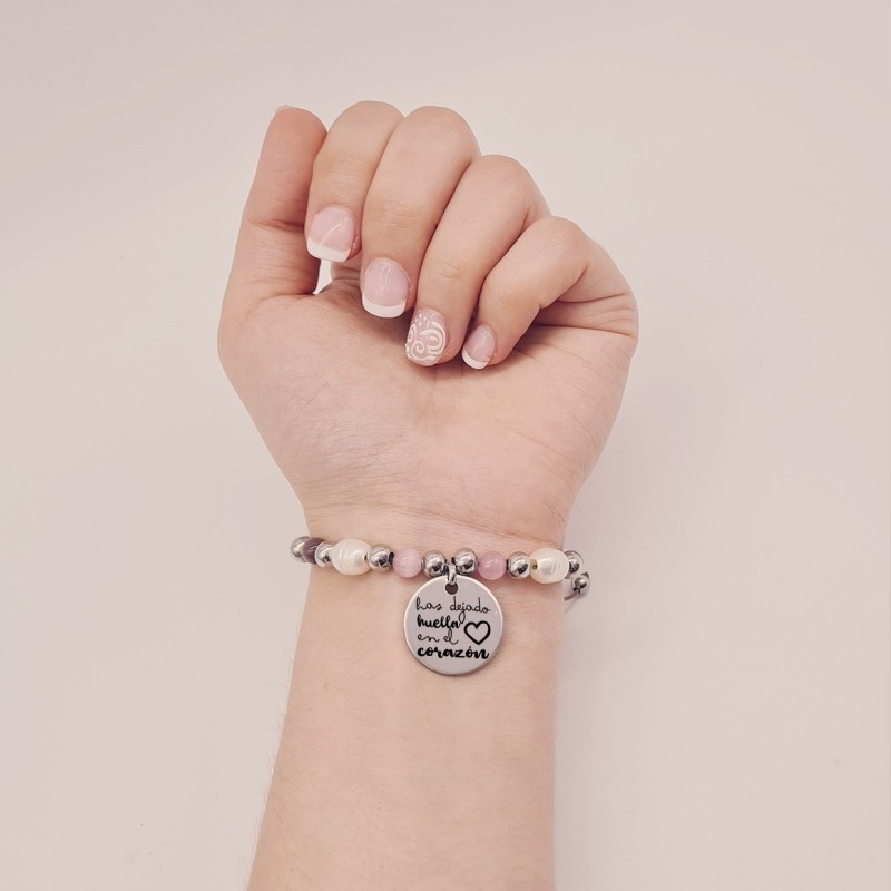 Pulsera perlas personalizada con el texto que quieras |Dcorazon