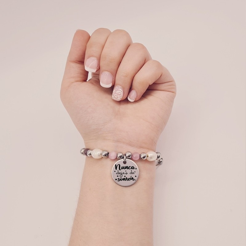 Pulsera perlas personalizada con el texto que quieras |Dcorazon