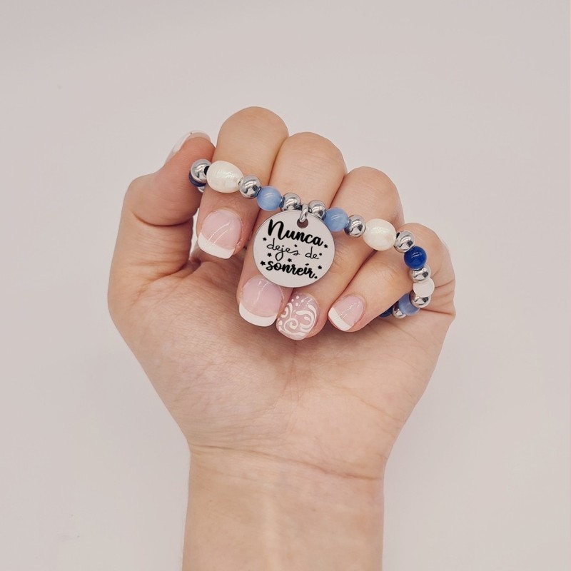 Pulsera perlas personalizada con el texto que quieras |Dcorazon