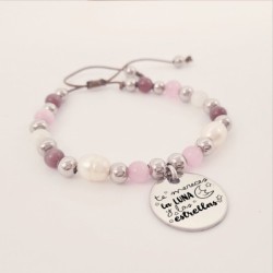 Pulsera perlas personalizada con el texto que quieras |Dcorazon