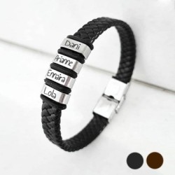 Pulsera nombres personalizada cuero | Modelo TALY | Dcorazón