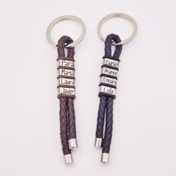 Llavero TALY2 de cuero trenzado, personaliza cada eslabón | Dcorazon